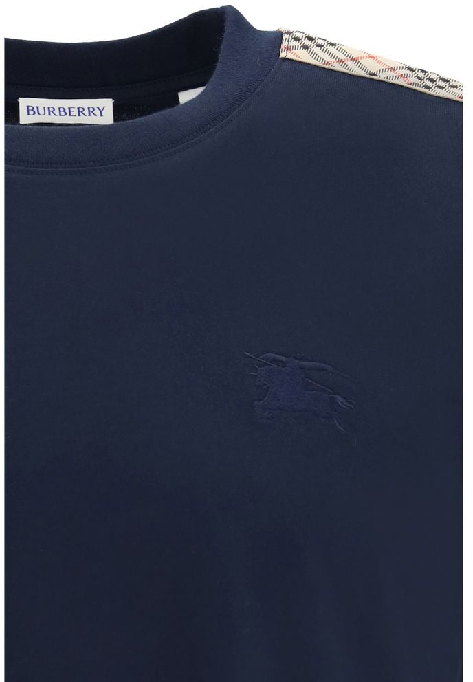 Burberry Blue Cotton T-Shirt Blauw