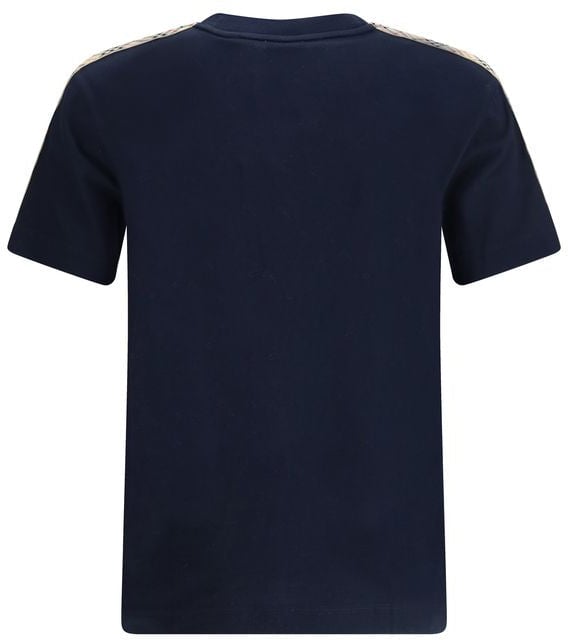Burberry Blue Cotton T-Shirt Blauw