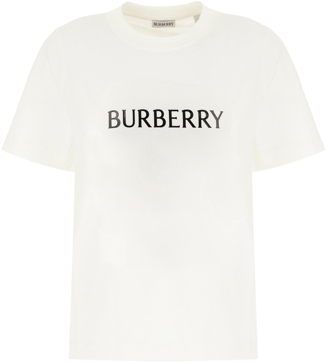 Burberry Ivory cotton t-shirt Neutraal