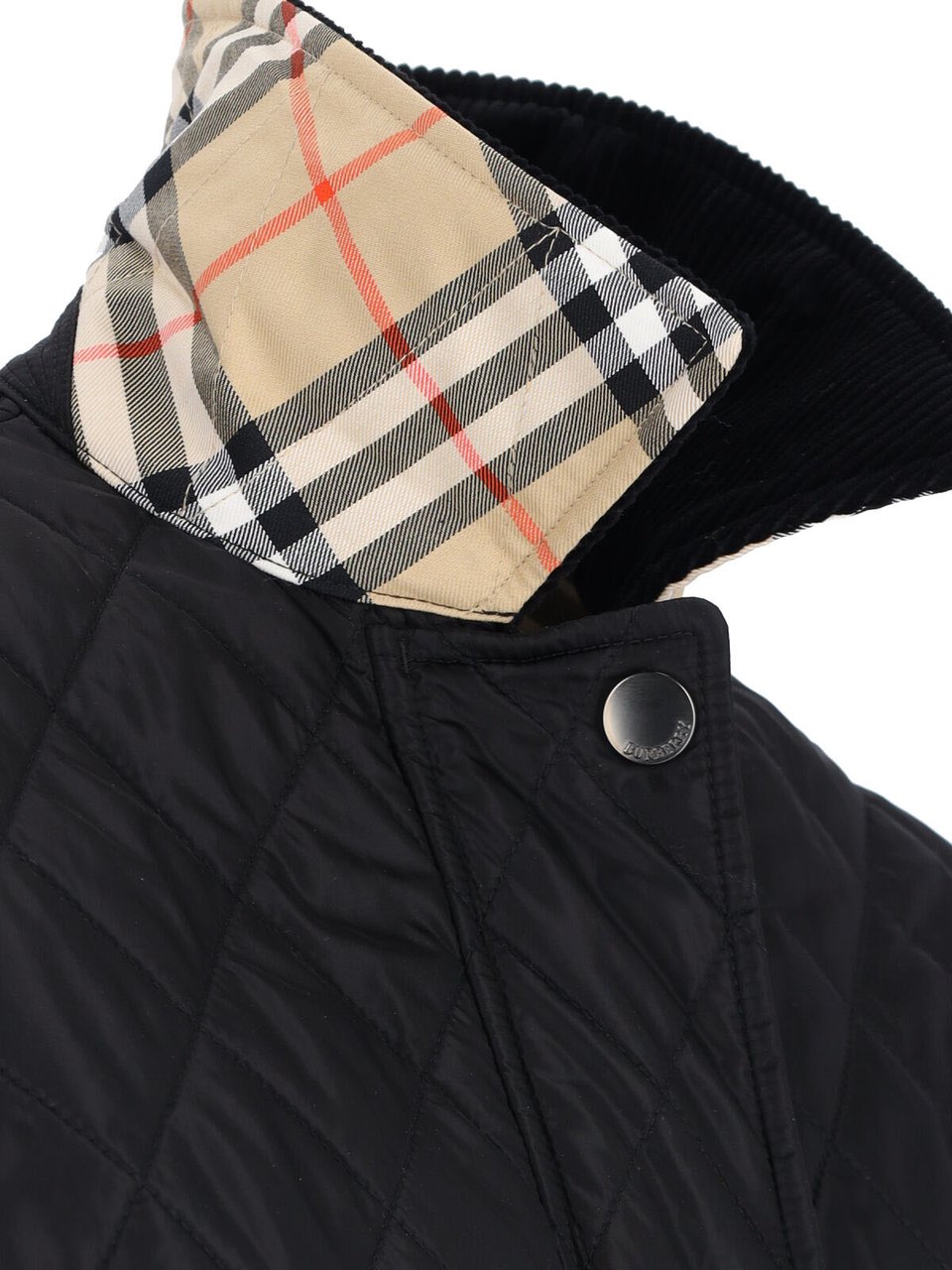 Burberry Diamond Quilted Jacket, Black Nylon Zwart