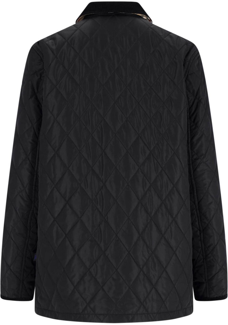 Burberry Diamond Quilted Jacket, Black Nylon Zwart