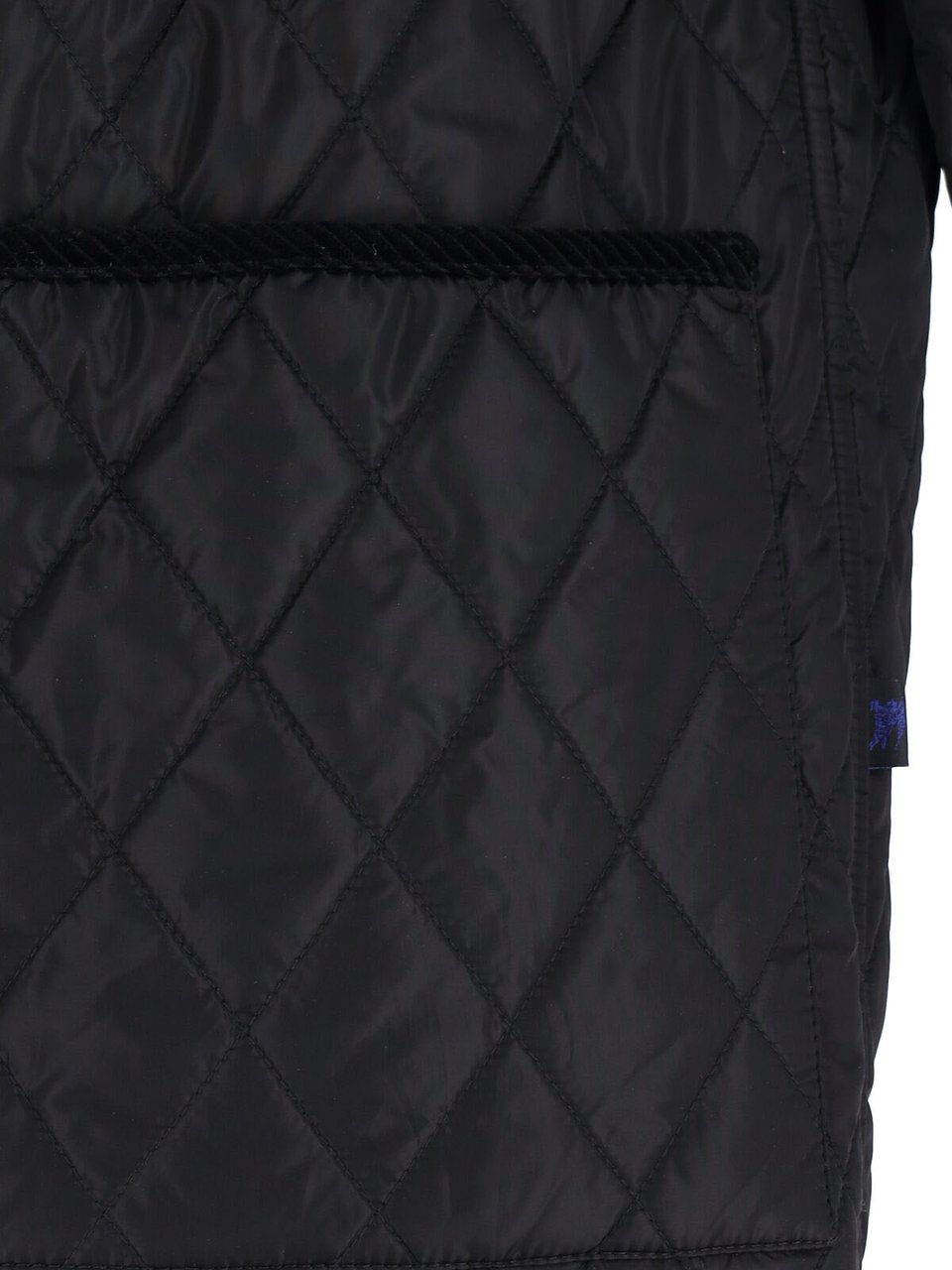 Burberry Diamond Quilted Jacket, Black Nylon Zwart