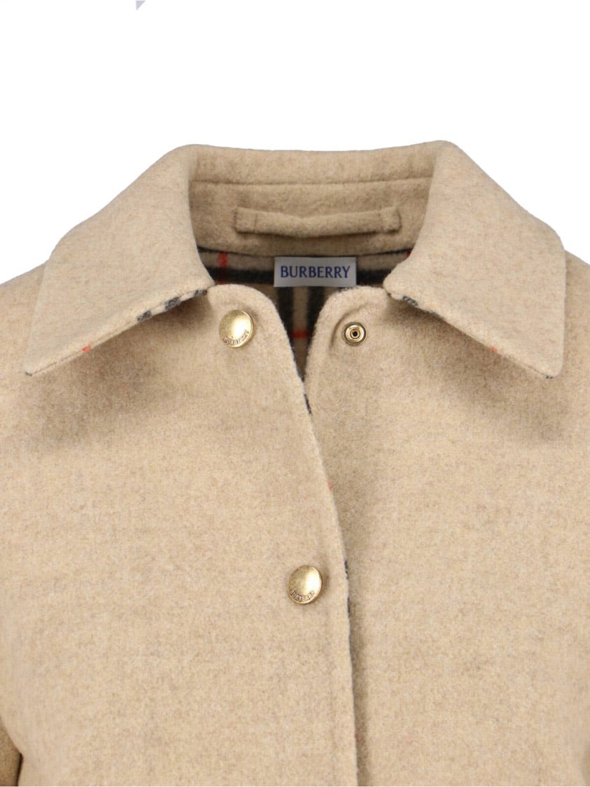 Burberry Virgin Wool Jacket – Beige Neutraal