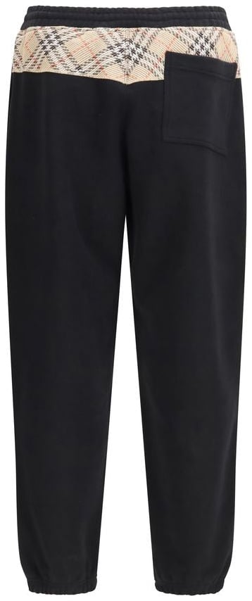 Burberry "Check" Tracksuit Bottoms In Black Cotton Zwart