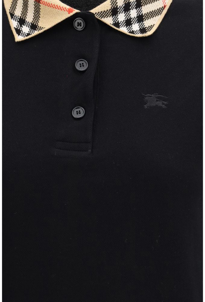 Burberry Burberry Black Cotton Polo Shirt Zwart