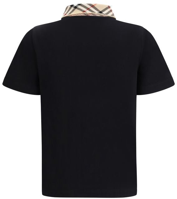 Burberry Burberry Black Cotton Polo Shirt Zwart