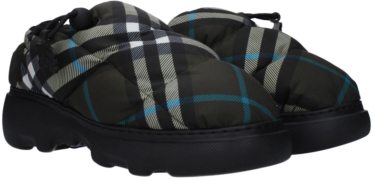 Burberry Green Fabric Slip-On Loafers Groen