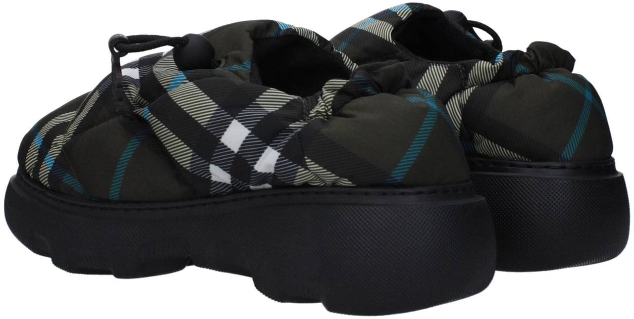 Burberry Green Fabric Slip-On Loafers Groen