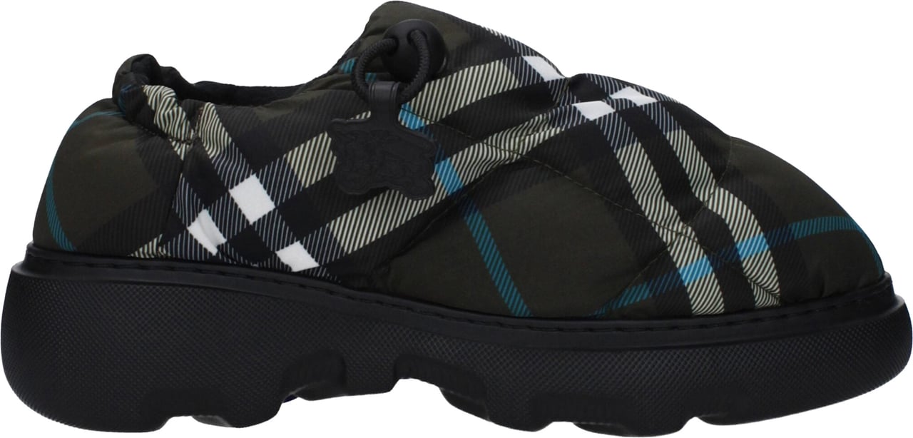 Burberry Green Fabric Slip-On Loafers Groen