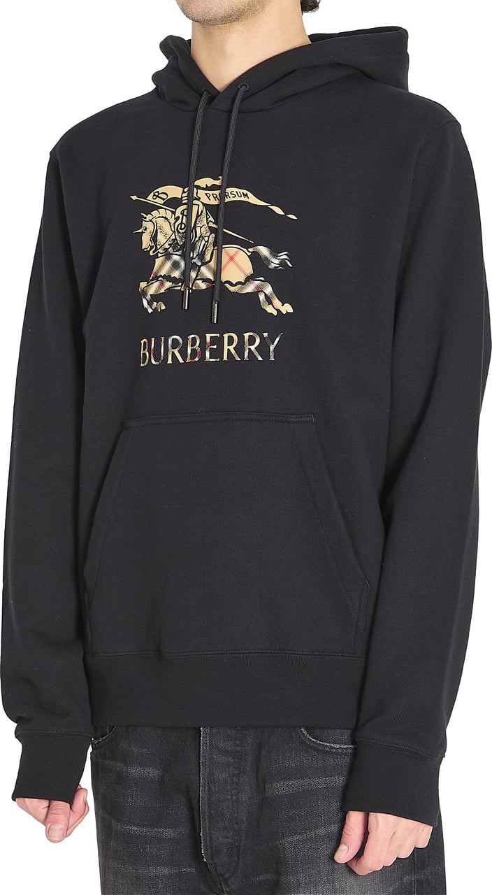 Burberry Cotton jersey hoodie Zwart