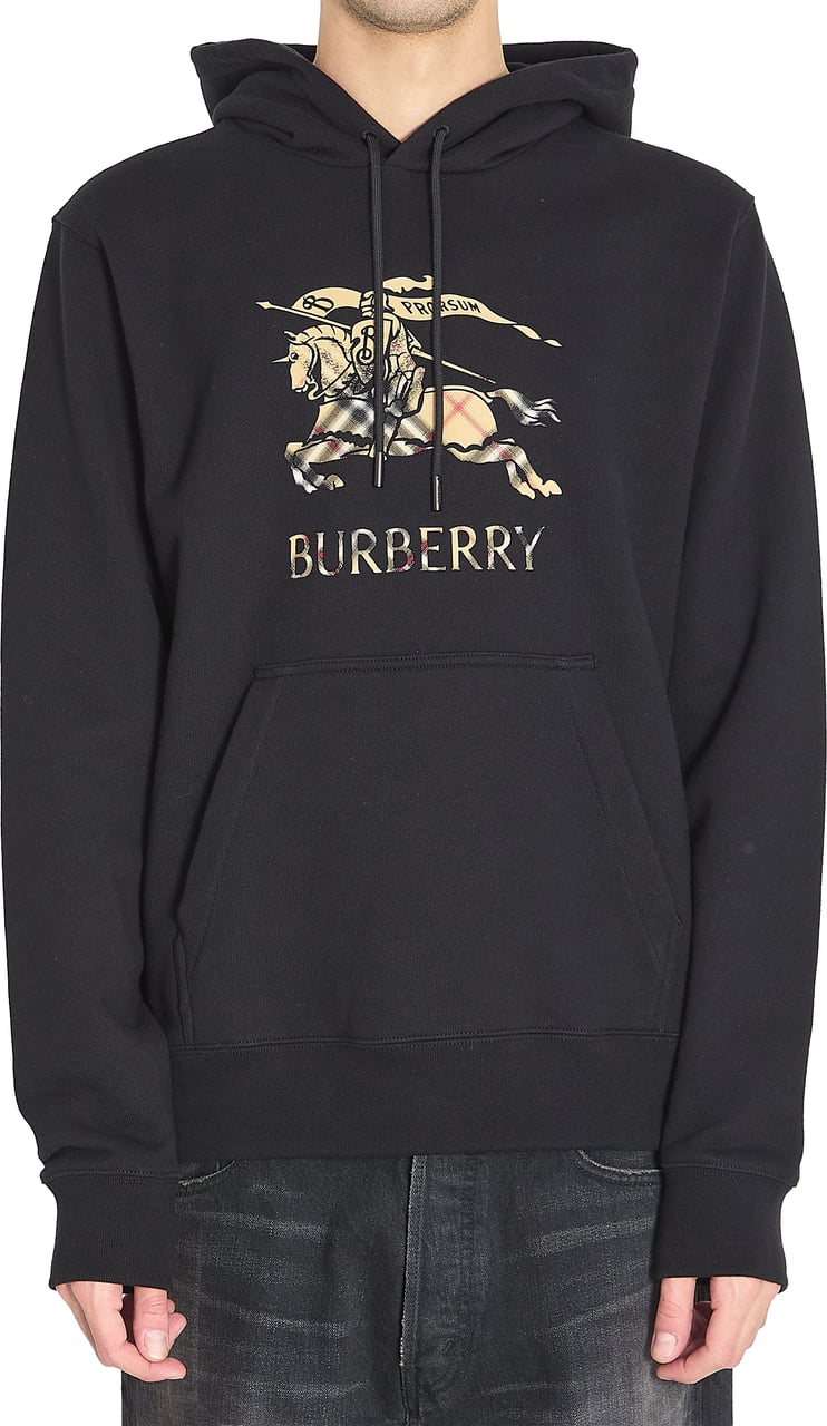 Burberry Cotton jersey hoodie Zwart