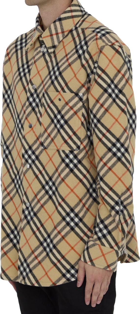 Burberry Check wool shirt Beige