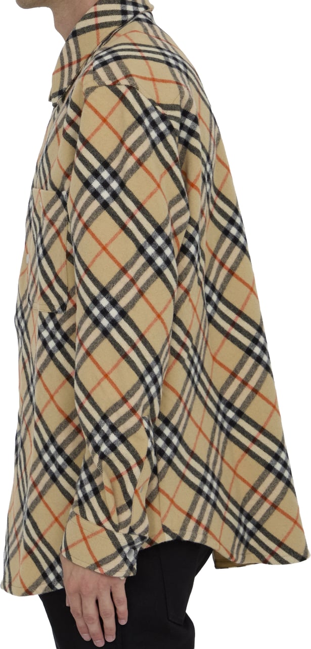 Burberry Check wool shirt Beige