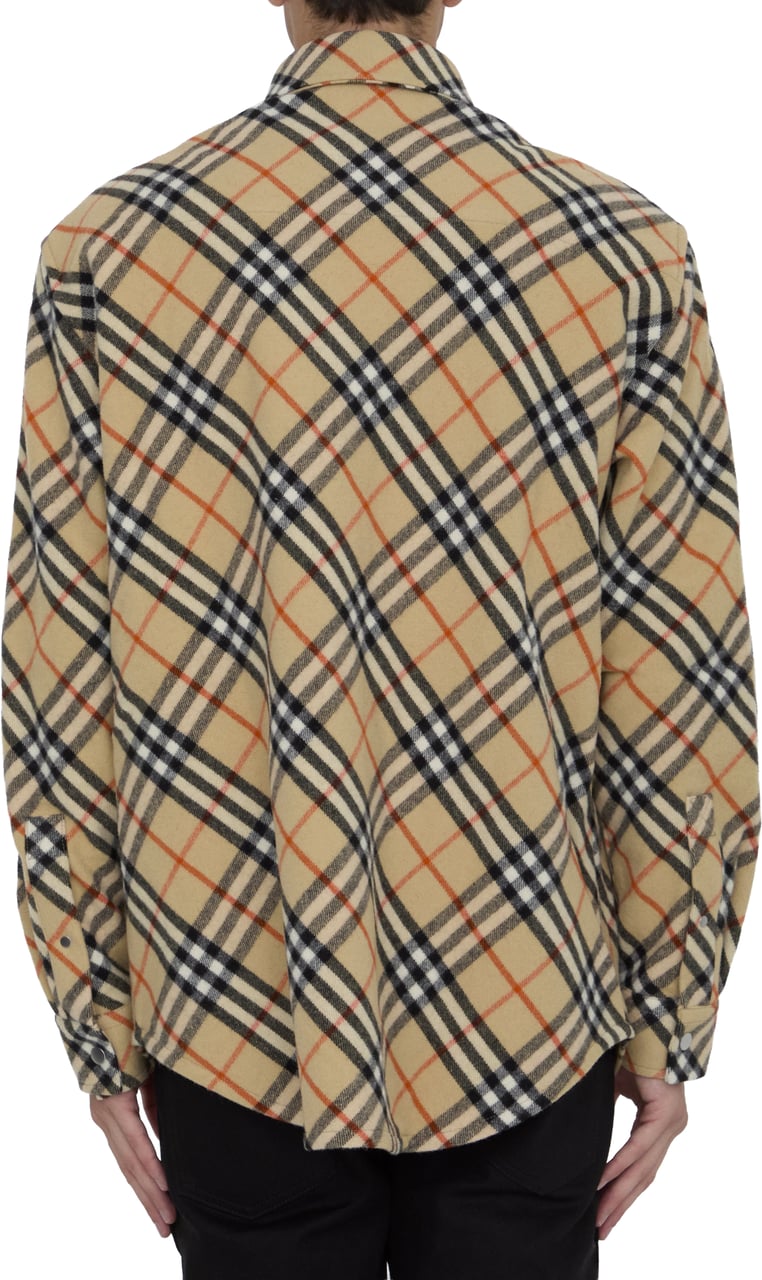 Burberry Check wool shirt Beige