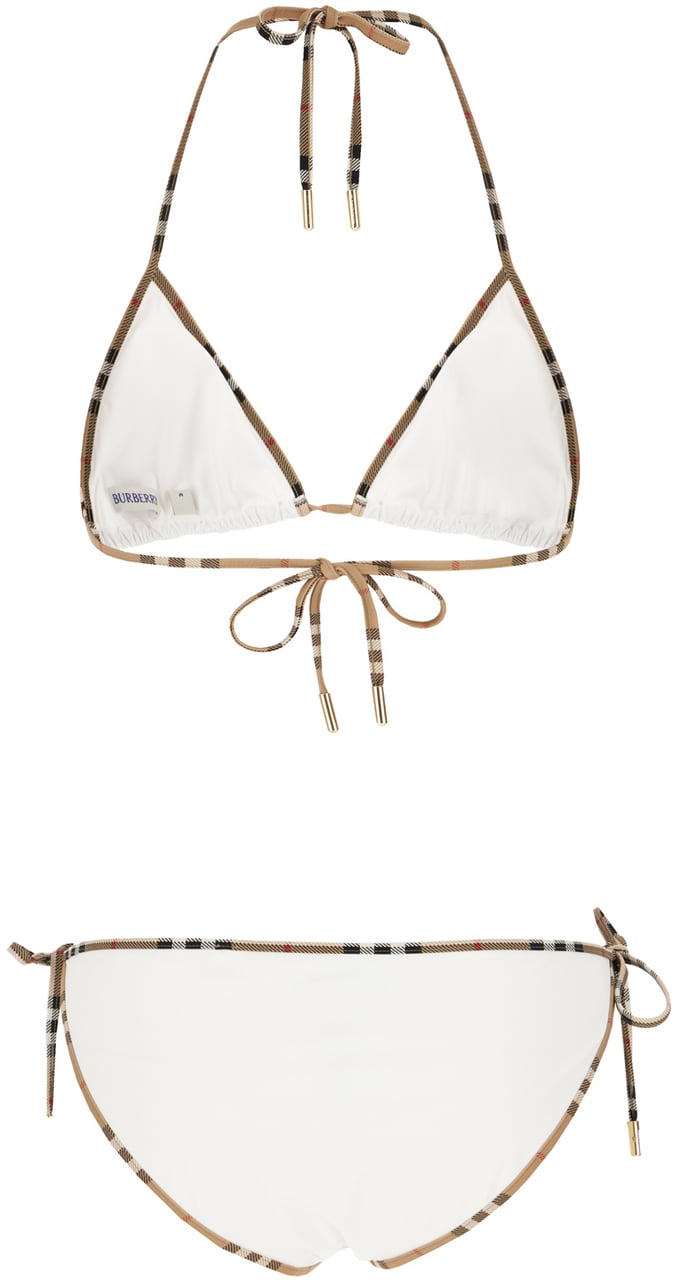 Burberry White stretch nylon bikini Wit