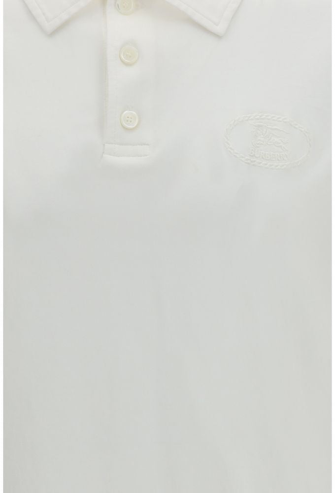 Burberry White Cotton Polo Shirt Wit