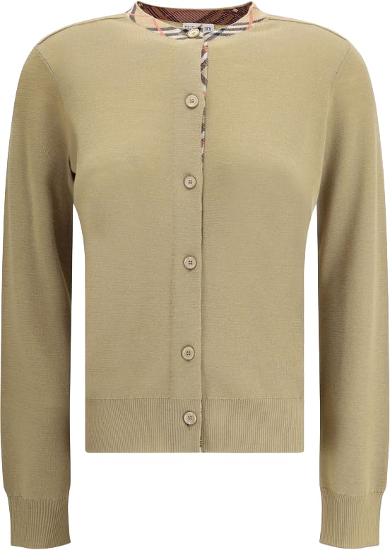 Burberry Brown Wool Oves Aries Cardigan Bruin