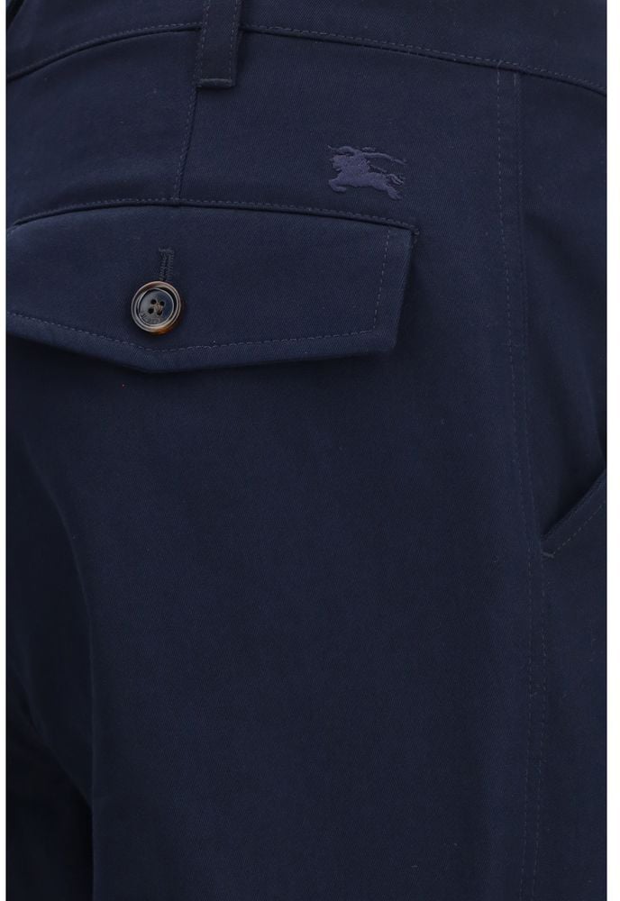 Burberry Blue Cotton Chino Pants Blauw