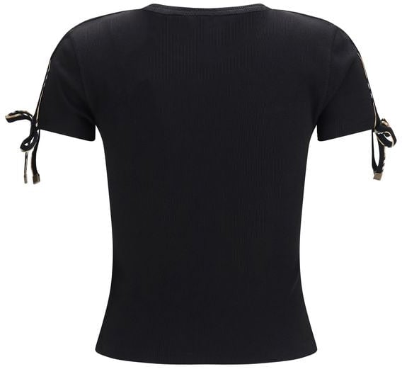 Burberry Black Cotton T-Shirt Zwart