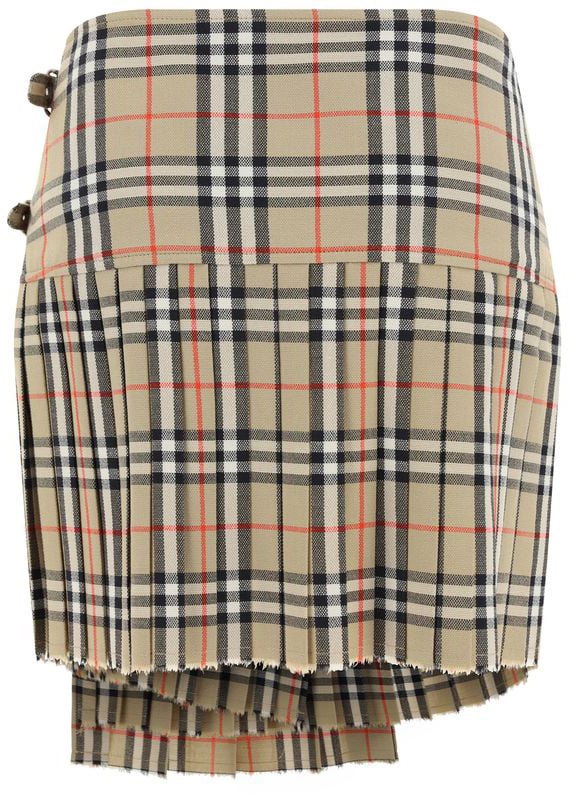Burberry Beige Wool Oves Aries Mini Skirt Beige