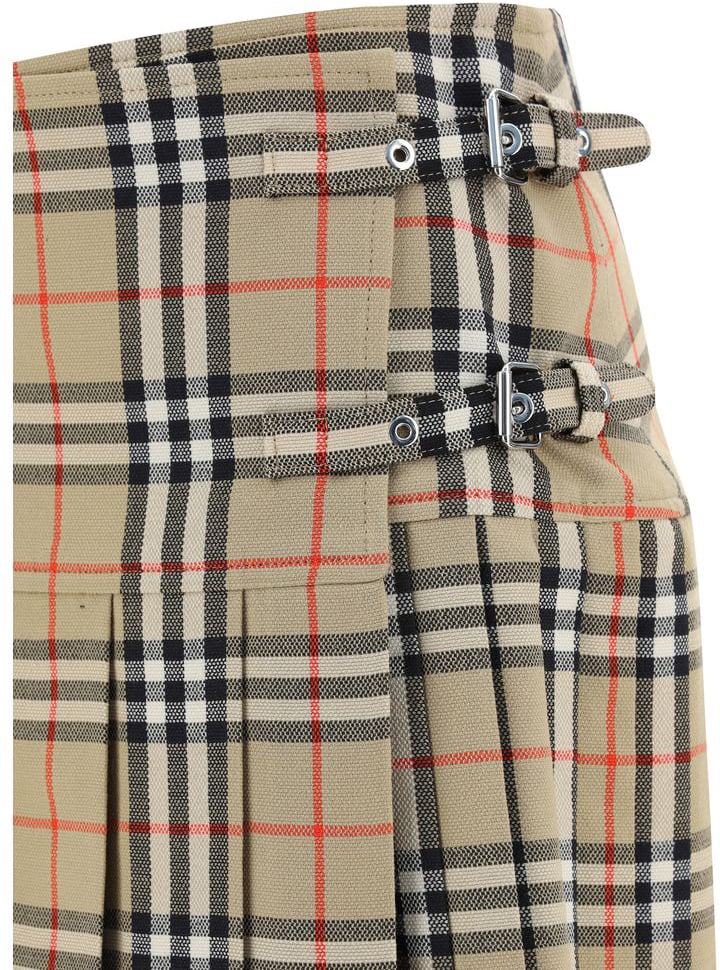 Burberry Beige Wool Oves Aries Mini Skirt Beige