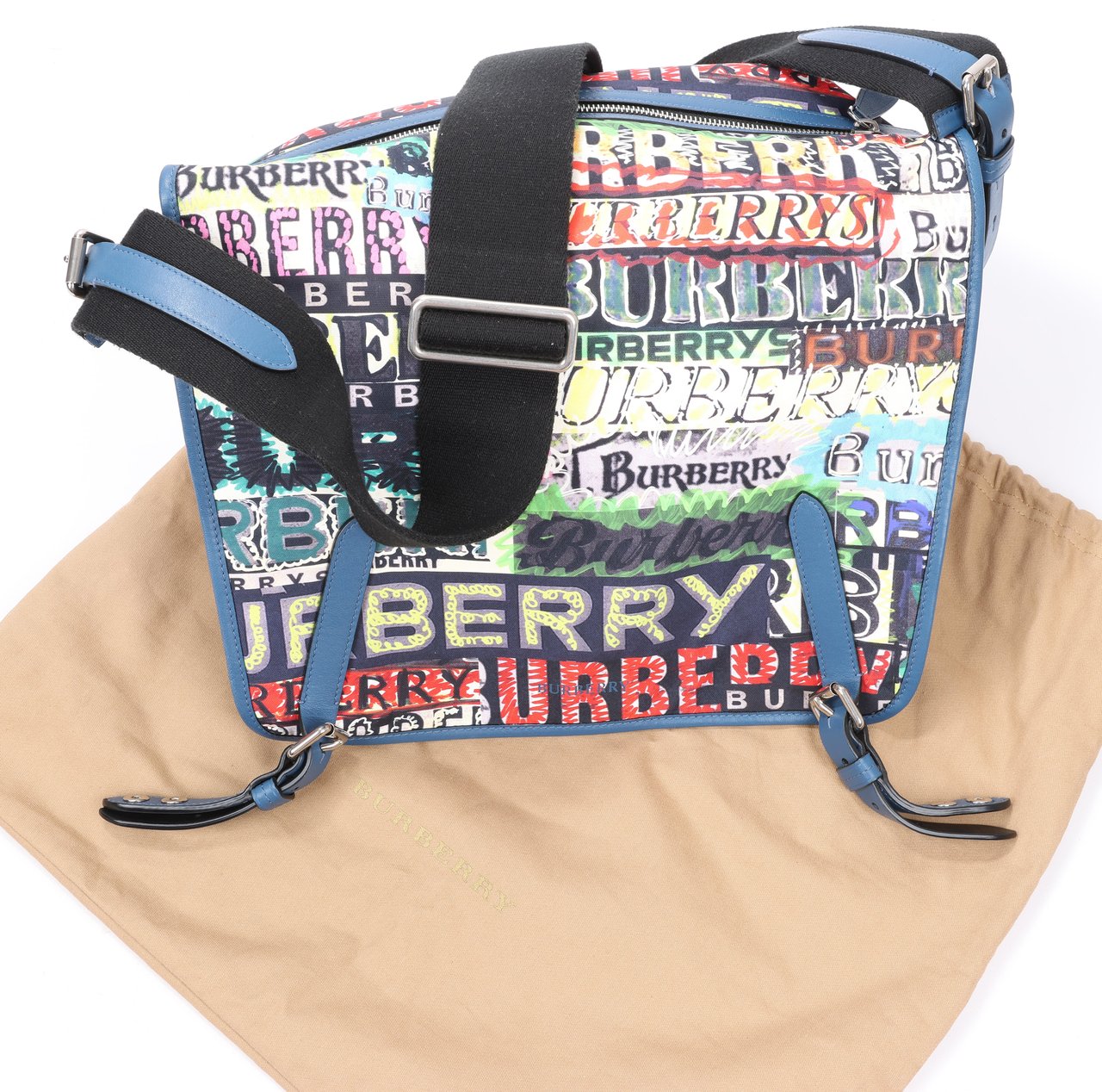 Burberry Burberry Graffiti Logo Printed Messenger Bag Multicolor Divers