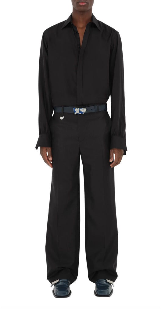 Burberry Belt Shield Split Ekd Blauw