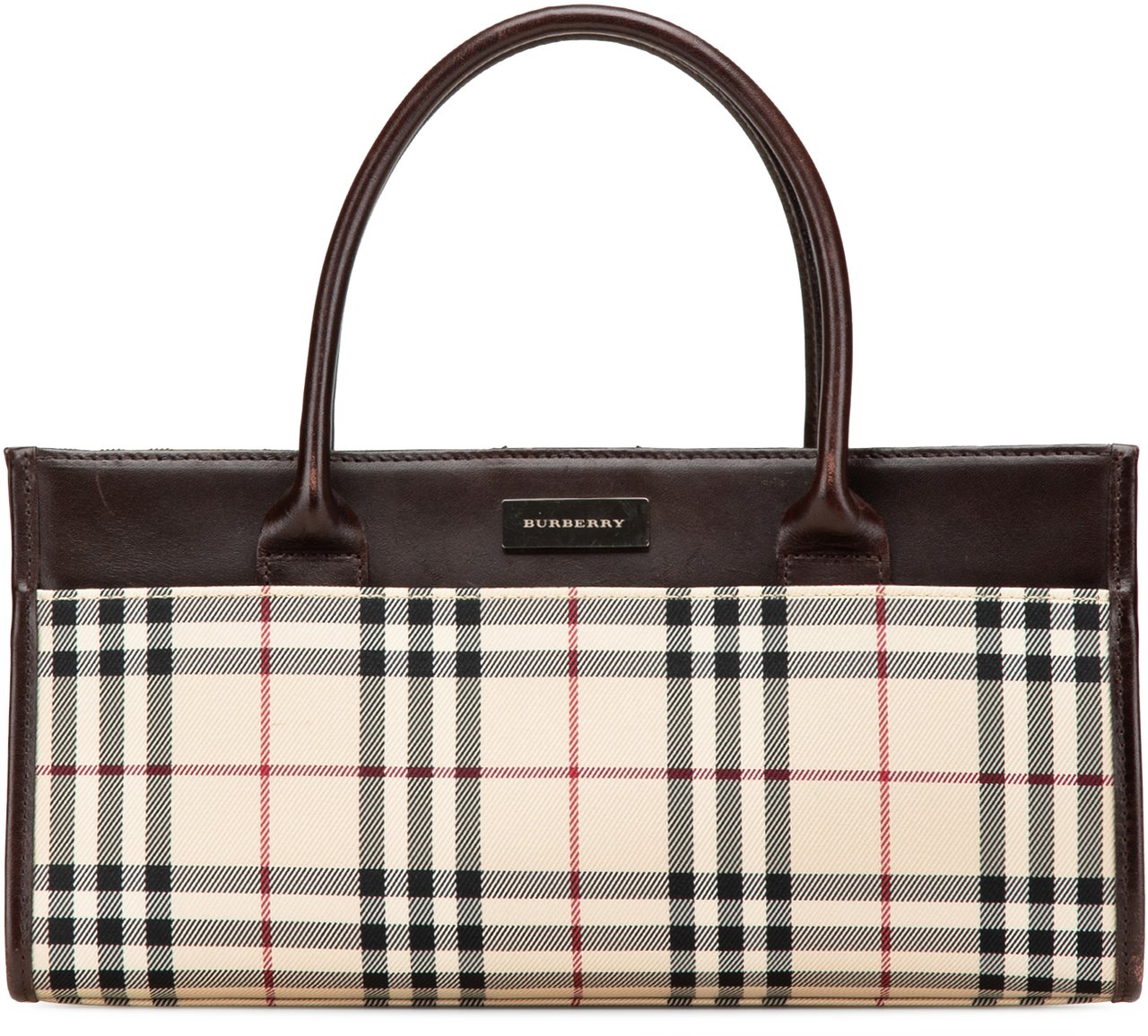 Burberry House Check Canvas Handbag Bruin