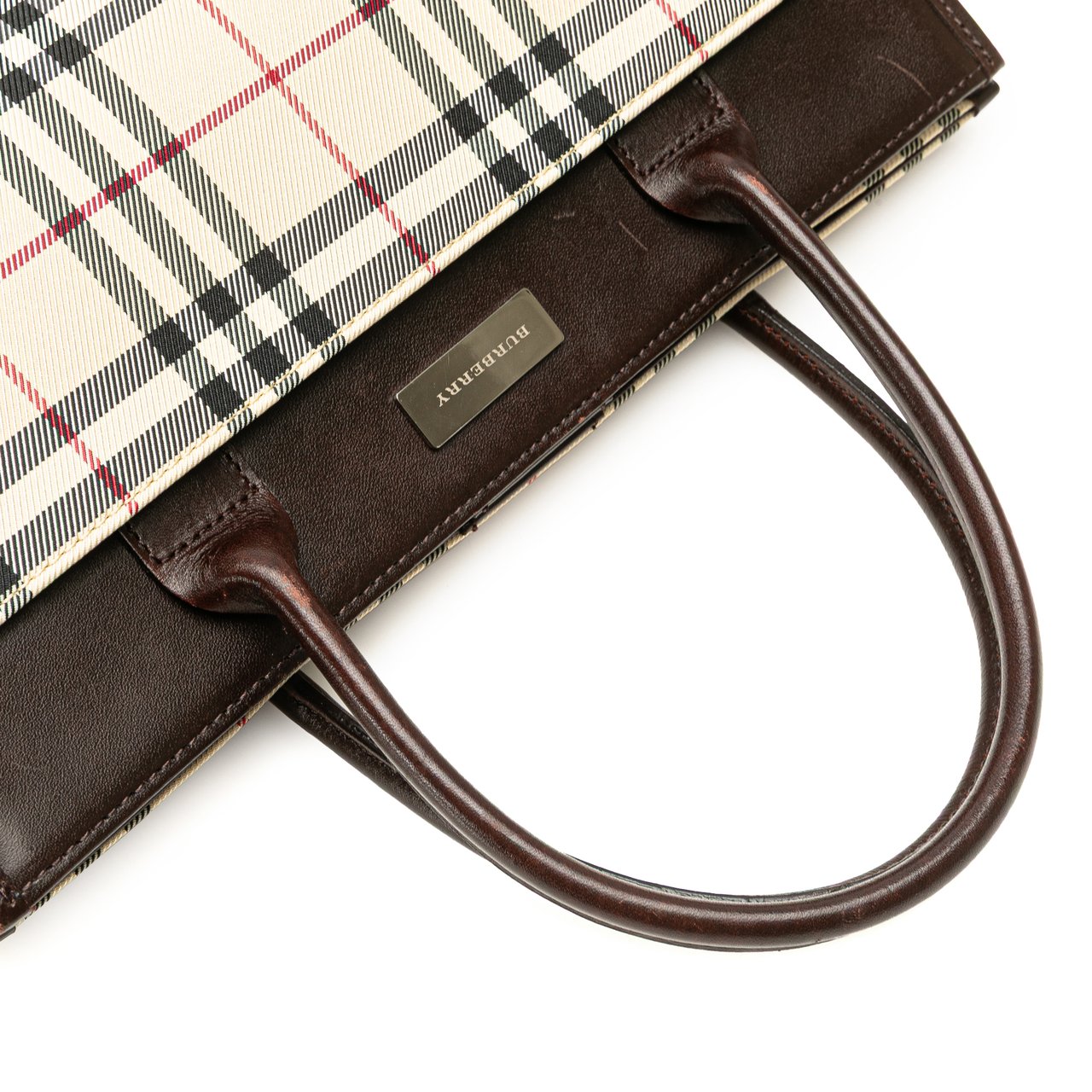 Burberry House Check Canvas Handbag Bruin