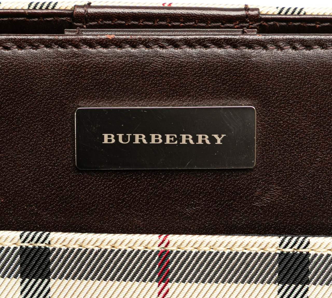 Burberry House Check Canvas Handbag Bruin