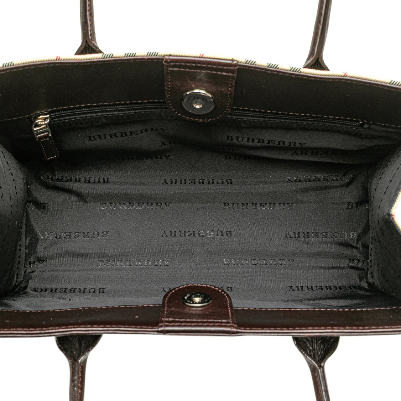 Burberry House Check Canvas Handbag Bruin