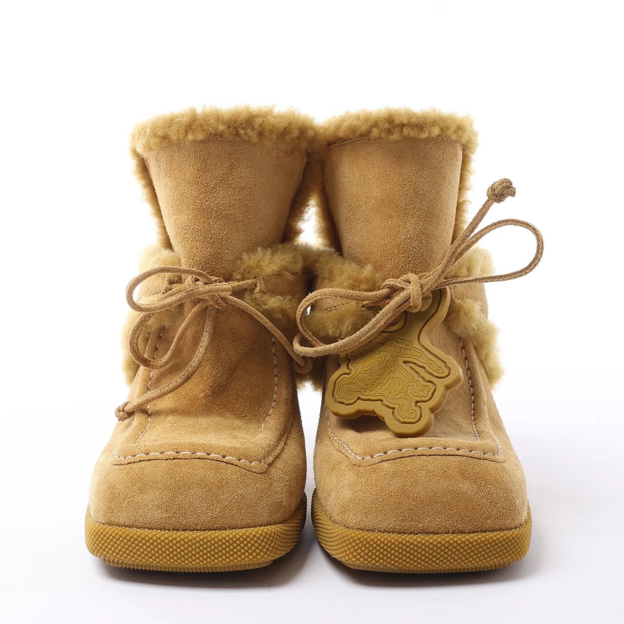 Burberry Highland Suede x Sheepskin Mule in Beige, Size EU 37 Beige