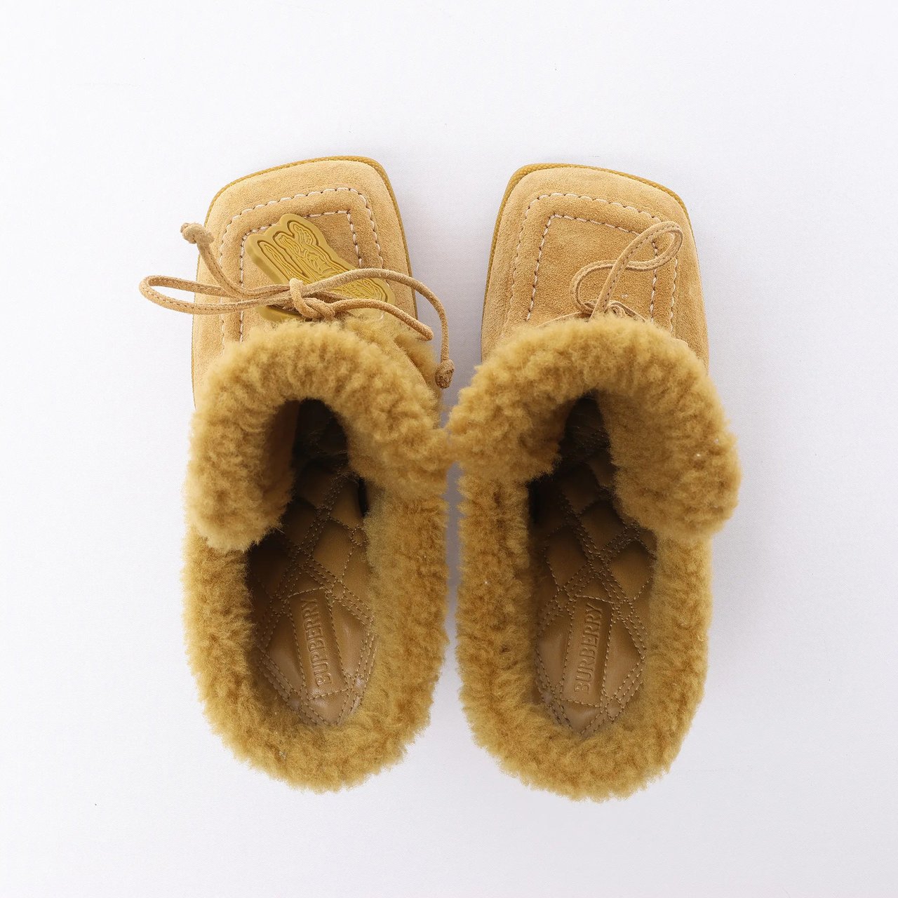 Burberry Highland Suede x Sheepskin Mule in Beige, Size EU 37 Beige