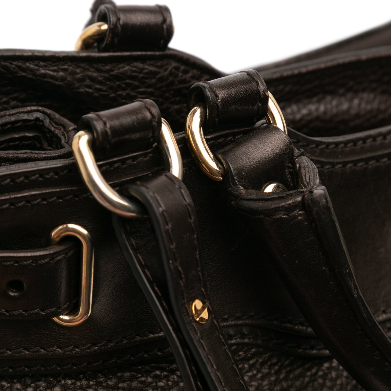 Burberry Calfskin Bridle Hepburn Satchel Bruin
