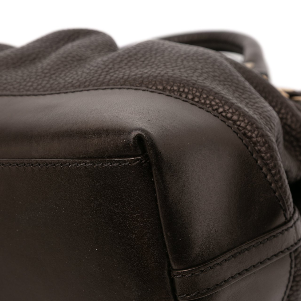 Burberry Calfskin Bridle Hepburn Satchel Bruin