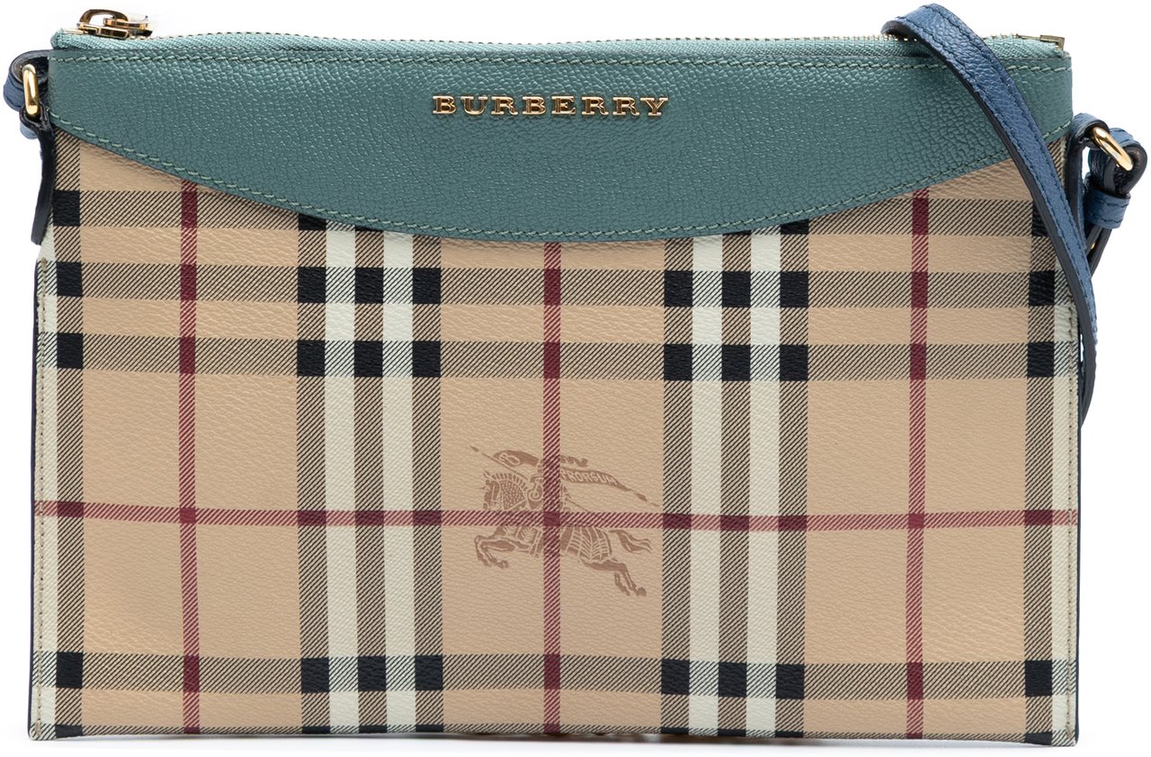 Burberry Haymarket Check Canvas Peyton Crossbody Bruin