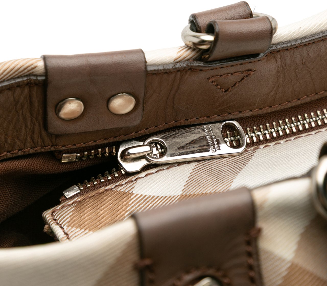 Burberry Supernova Check Canvas Tote Bruin