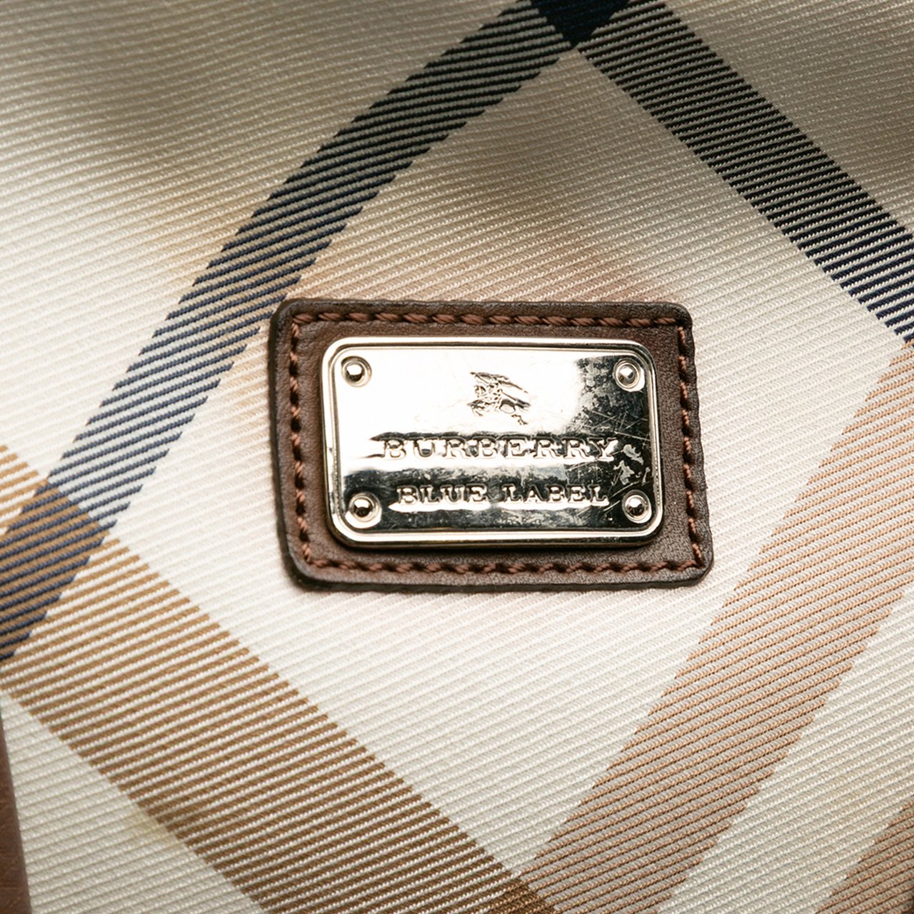Burberry Supernova Check Canvas Tote Bruin