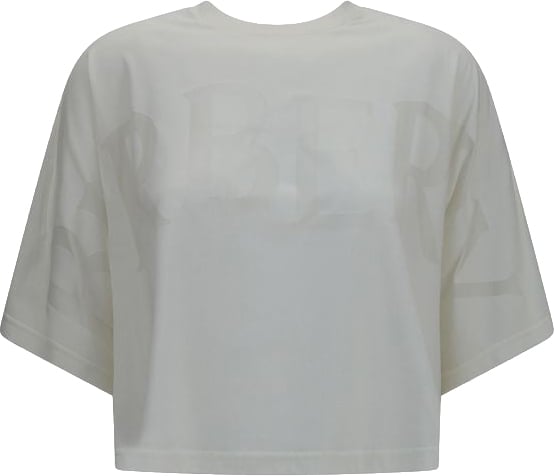 Burberry White Cotton T-Shirt Wit