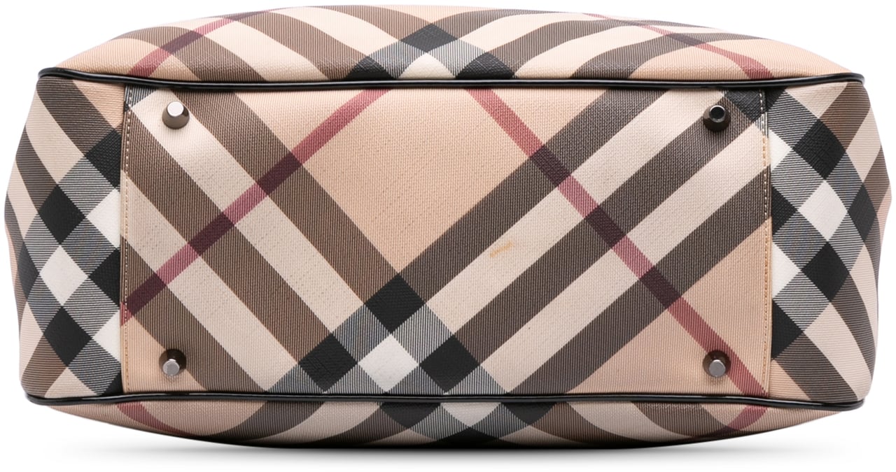 Burberry Supernova Check Coated Canvas Tote Bruin