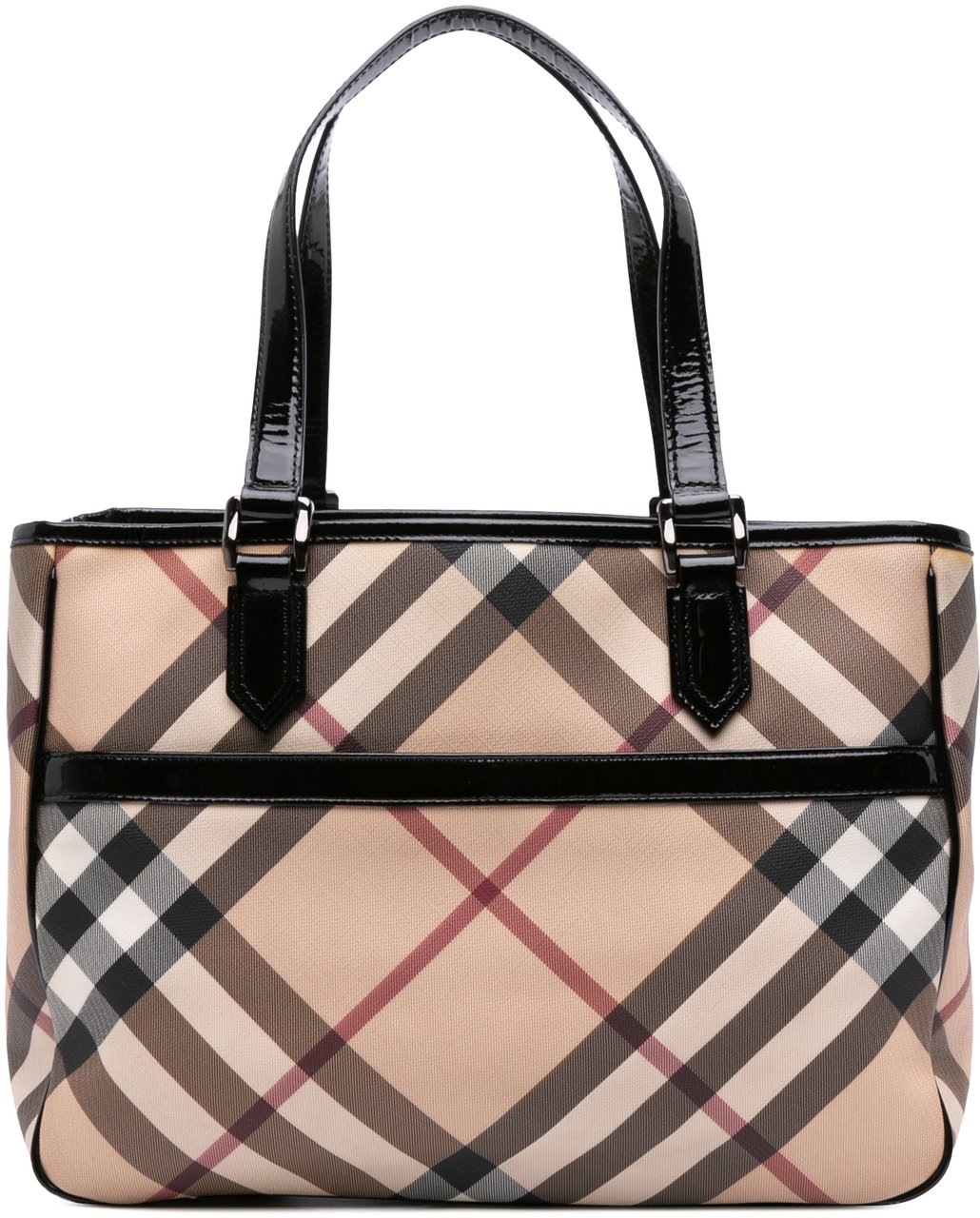 Burberry Supernova Check Coated Canvas Tote Bruin