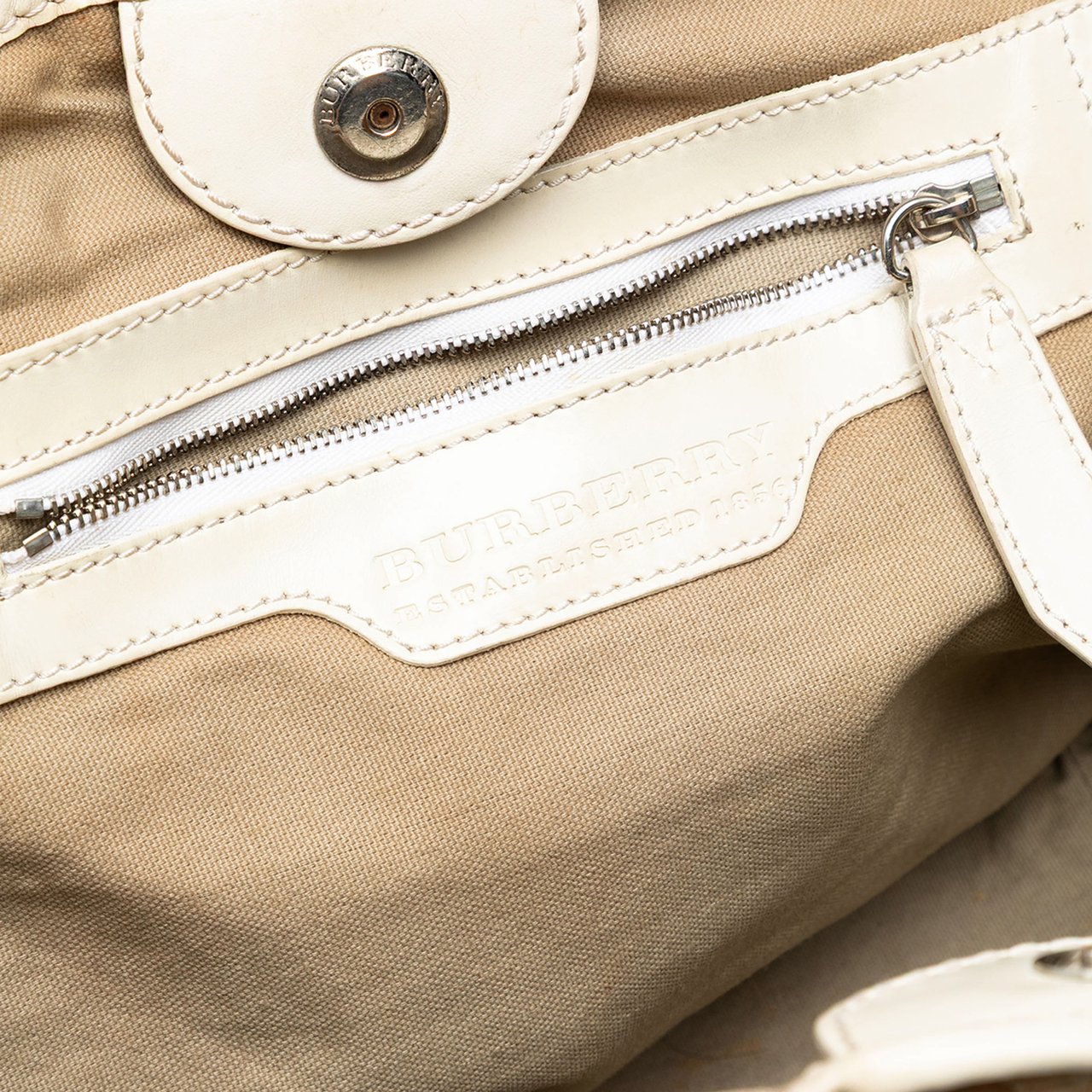 Burberry Supernova Check Painted Canvas Tote Bruin