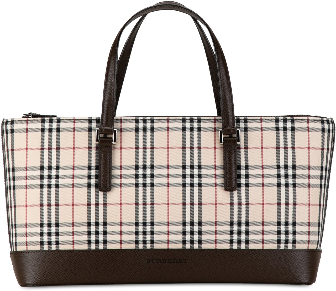 Burberry House Check Canvas Handbag Bruin