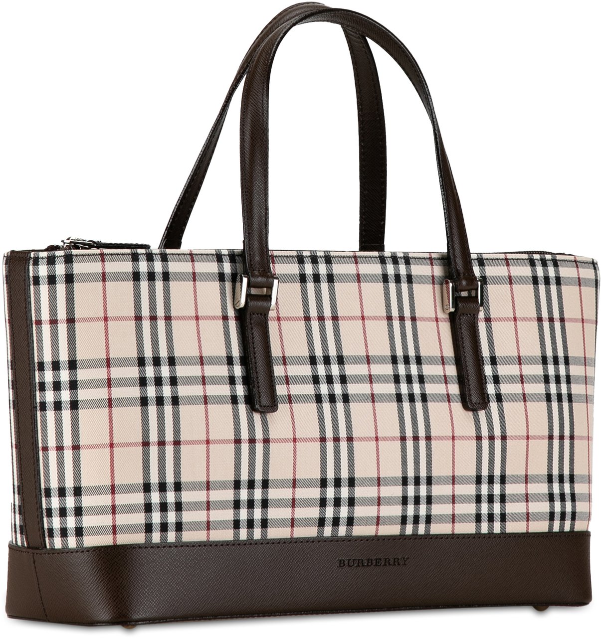 Burberry House Check Canvas Handbag Bruin