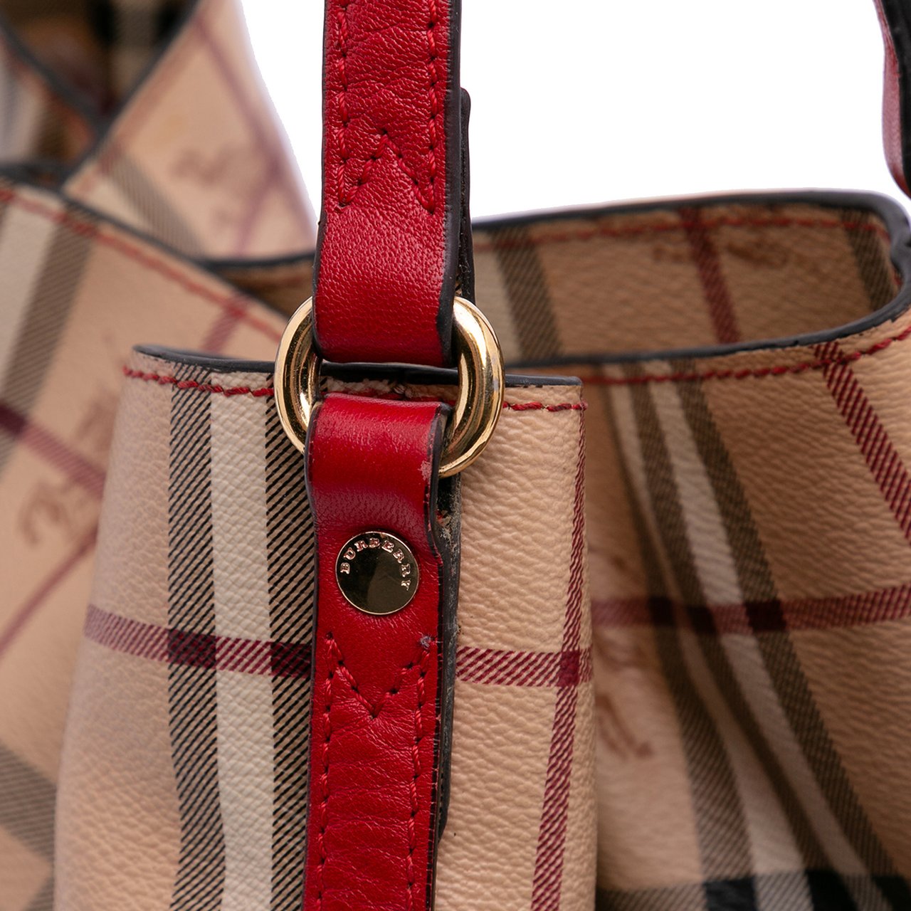 Burberry Small Haymarket Check Coated Canvas Canterbury Tote Bruin