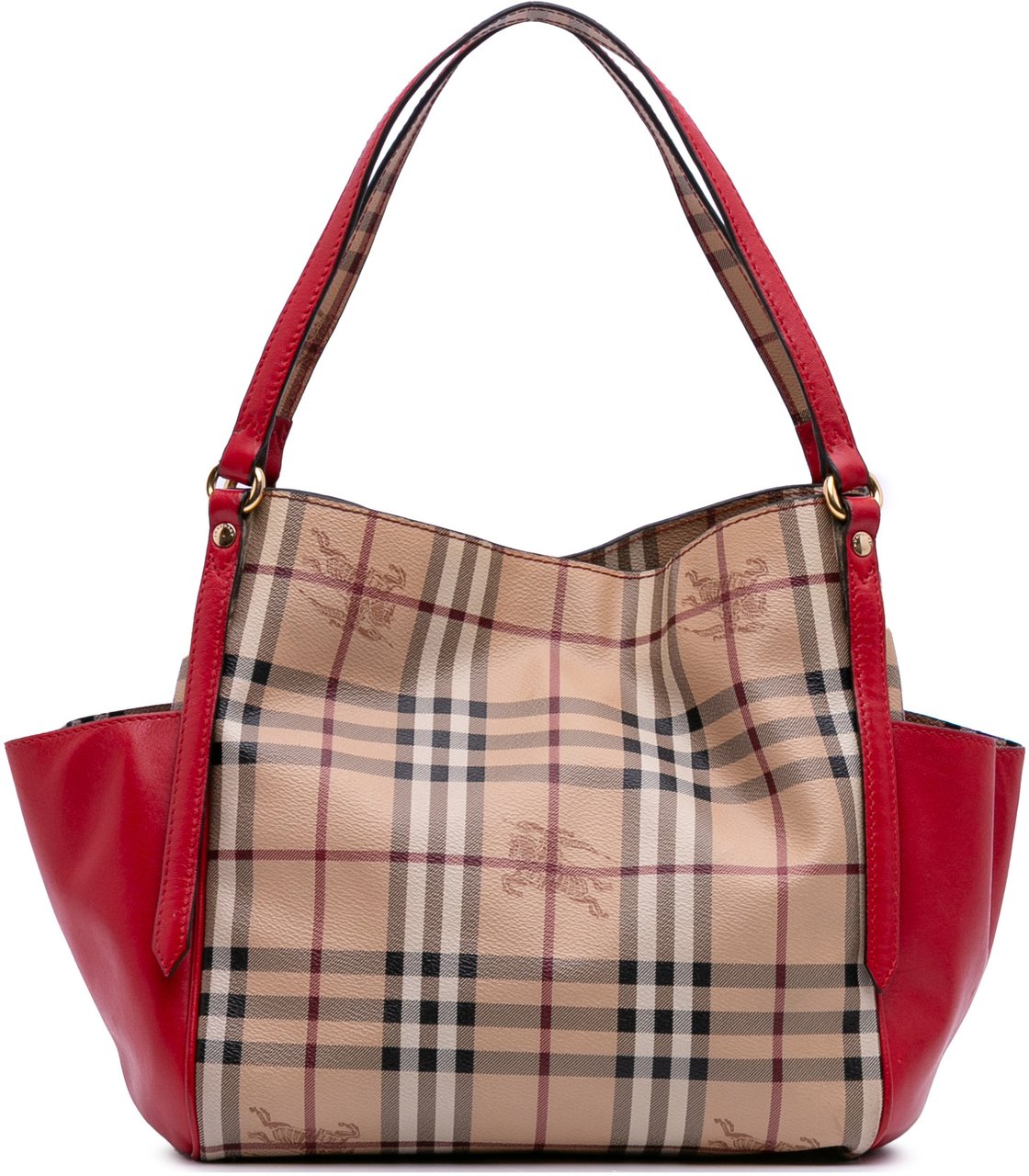 Burberry Small Haymarket Check Coated Canvas Canterbury Tote Bruin
