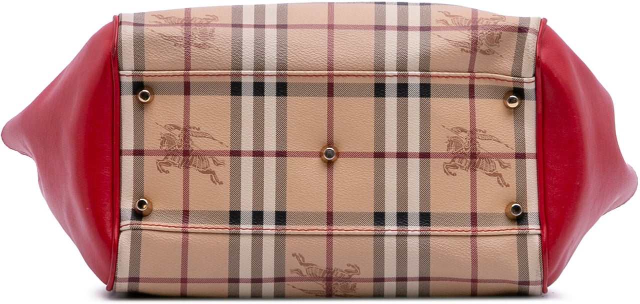 Burberry Small Haymarket Check Coated Canvas Canterbury Tote Bruin
