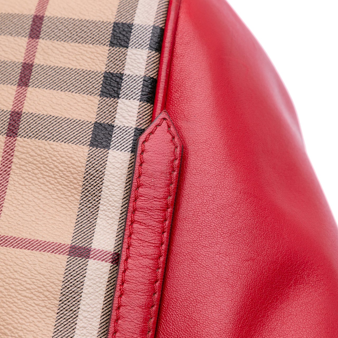 Burberry Small Haymarket Check Coated Canvas Canterbury Tote Bruin