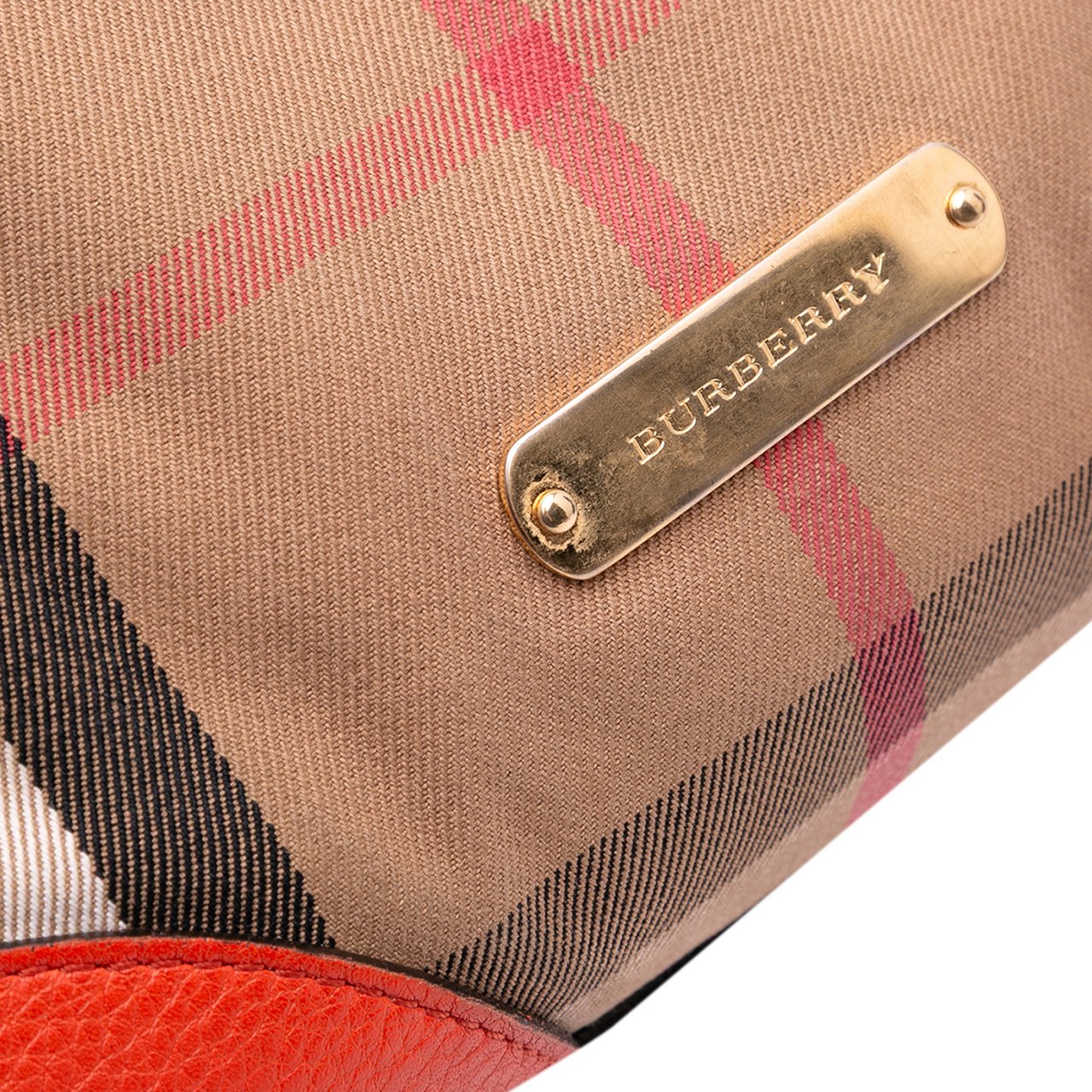 Burberry Small House Check Canvas Canterbury Tote Bruin