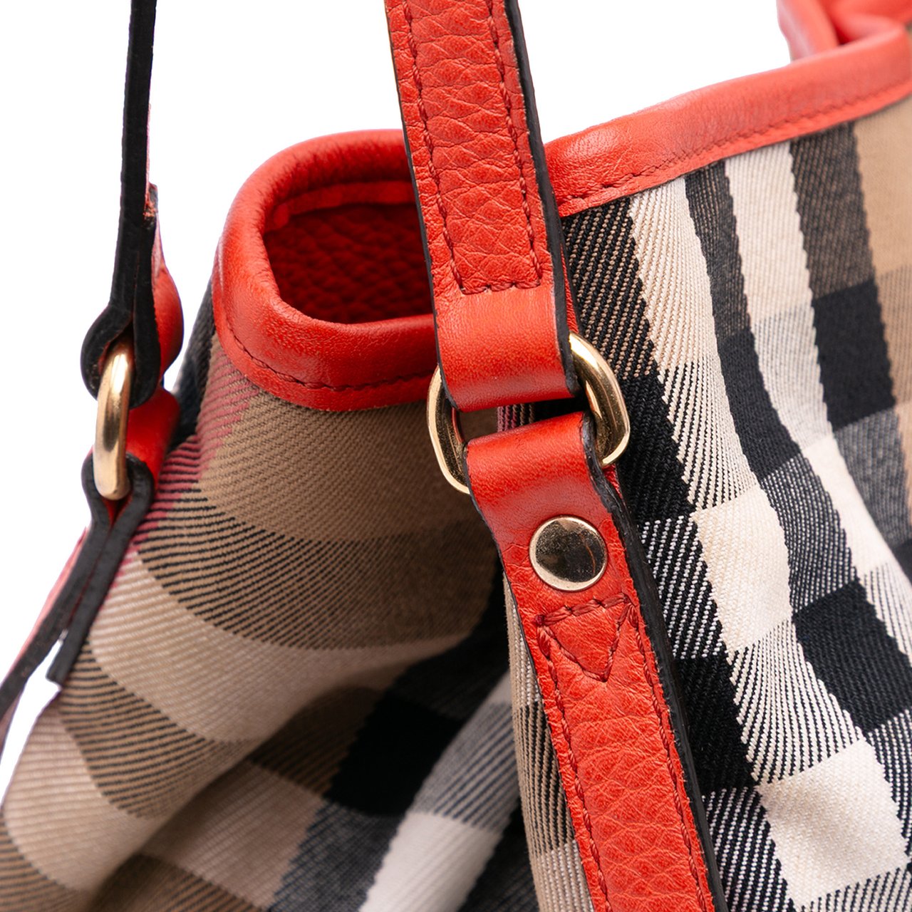 Burberry Small House Check Canvas Canterbury Tote Bruin